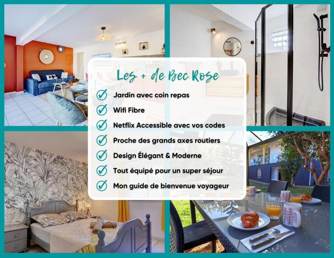 Bec Rose - Clim - Wi-Fi - Jardin Leilighet Saint-Leu Eksteriør bilde